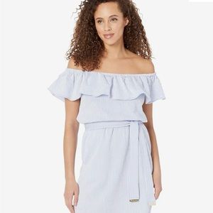 MICHAEL Michael Kors - Ruffle Neck Midi Dress - size small